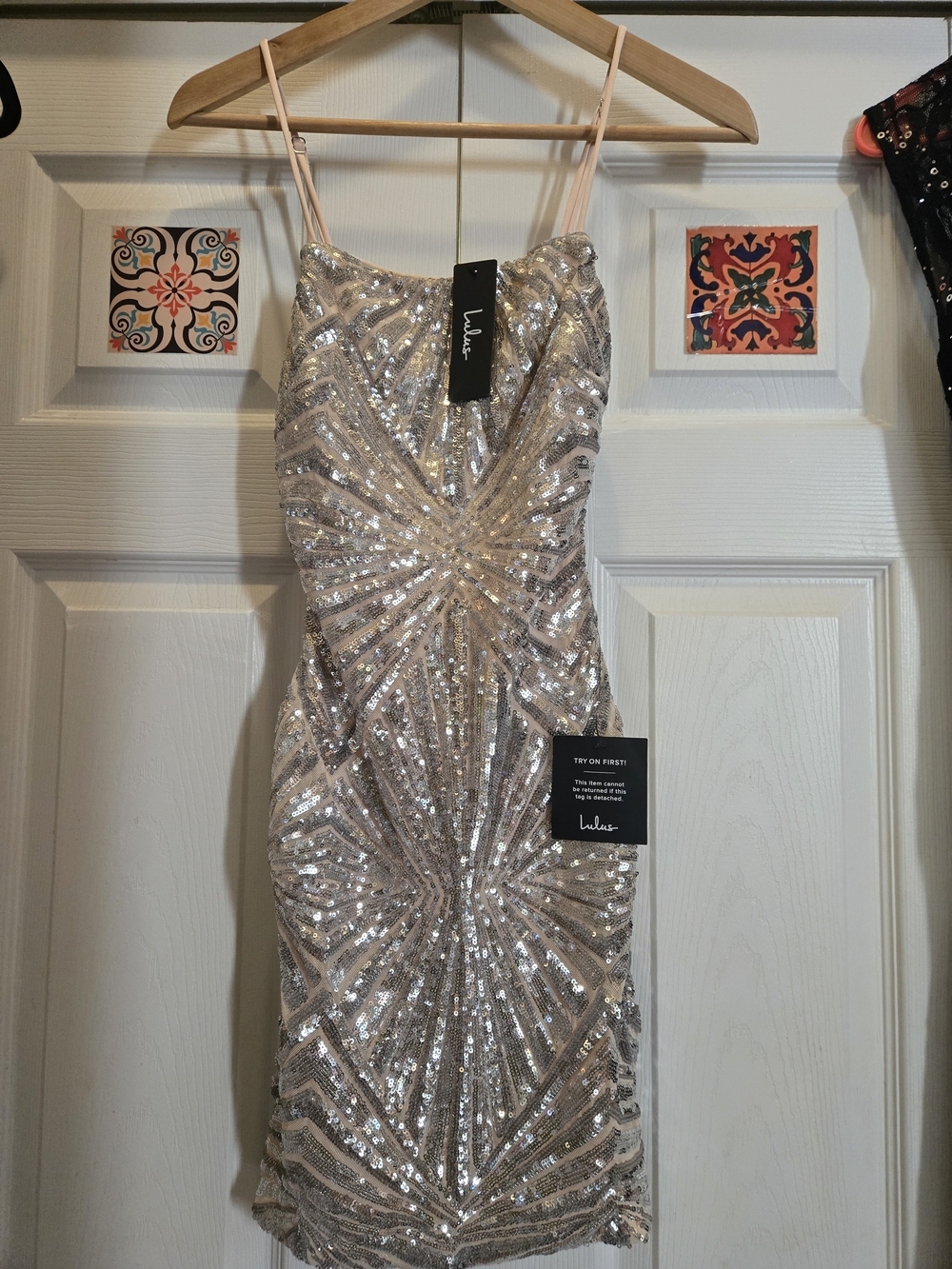 Lulus Lost In Your Eyes Silver Sequin Bodycon Mini Dress